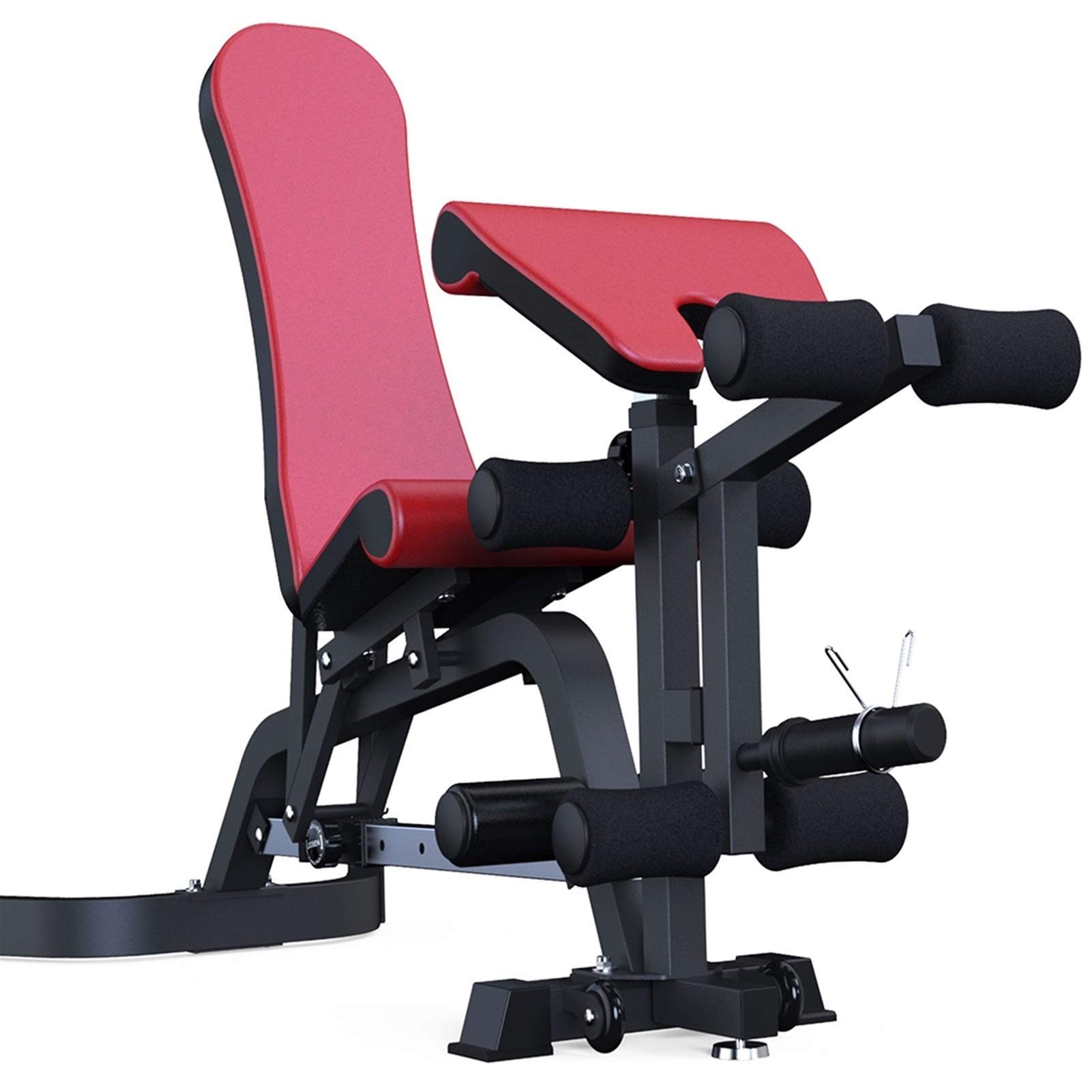 SaryEdge Adjustable Dumbbell Bench with Leg Extension, Weight Bench, Sit-ups Workout Bench, Flat Board Preacher Curl for Abdomen Crunch Exercise Bench, Multifunctional Fitness Equip,