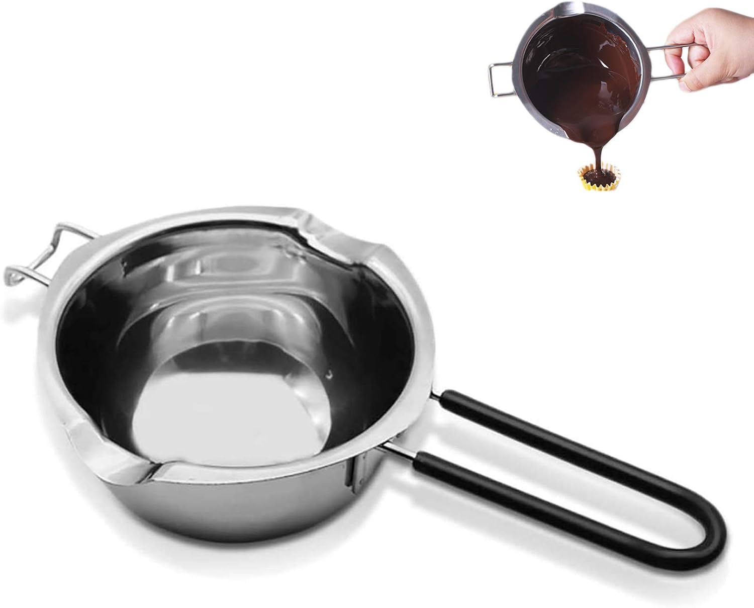 Pentola A Bagnomaria In Acciaio Inox 600ML - Per Sciogliere Cioccolato, Burro E Formaggio - Foto 6