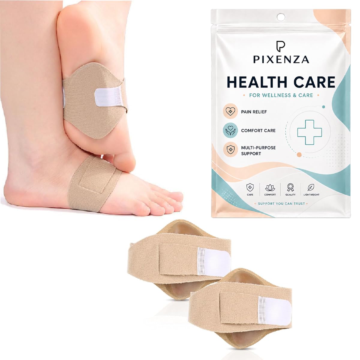 Flat Foot Arch Support Insole for Men & Women, Medical Arch Support for Flat Feet Correction Adjustable Sleeve with Gel Cushion, Orthotics Arch Support Brace for Plantar Fasciitis, Leg Support-picture-21