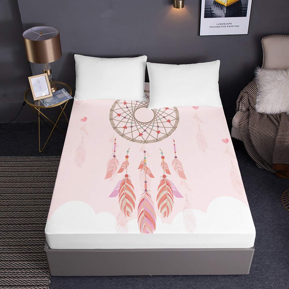 Drap housse microfibre attrape-rêves pour chambre parentale cocooning