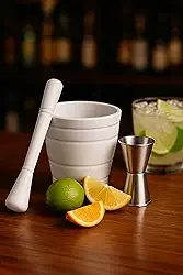 Kit Pilão Com Socador + Dosador Duplo de Bebidas Caipirinhas Drinks Premium