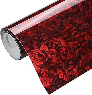 Blueshyhall Lámina autoadhesiva para coche, diseño con patrón de cristal, color rojo brillante, para interior y exterior, para coche, moto, bicicleta (30 x 152 cm)