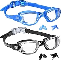 EverSport 2-Pack Anti-Fog Swim Goggles for Adults, Youth & Kids - UV Protection, Leak-Proof Seal, Clear Vision