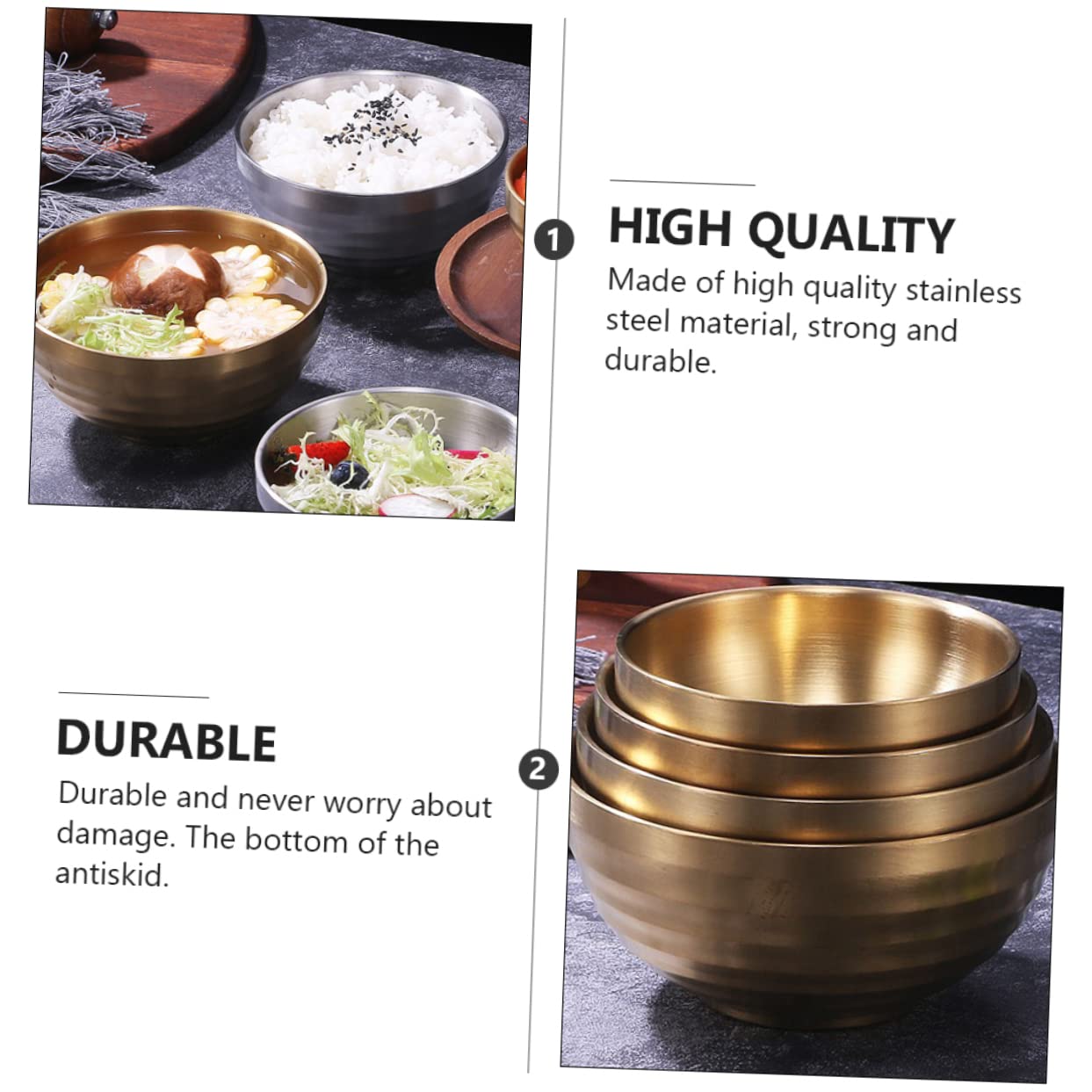 Cabilock 1pc Bowl Noodle Bowl with Double Design for Rice Salad More Chic Kitchen Container for Meals