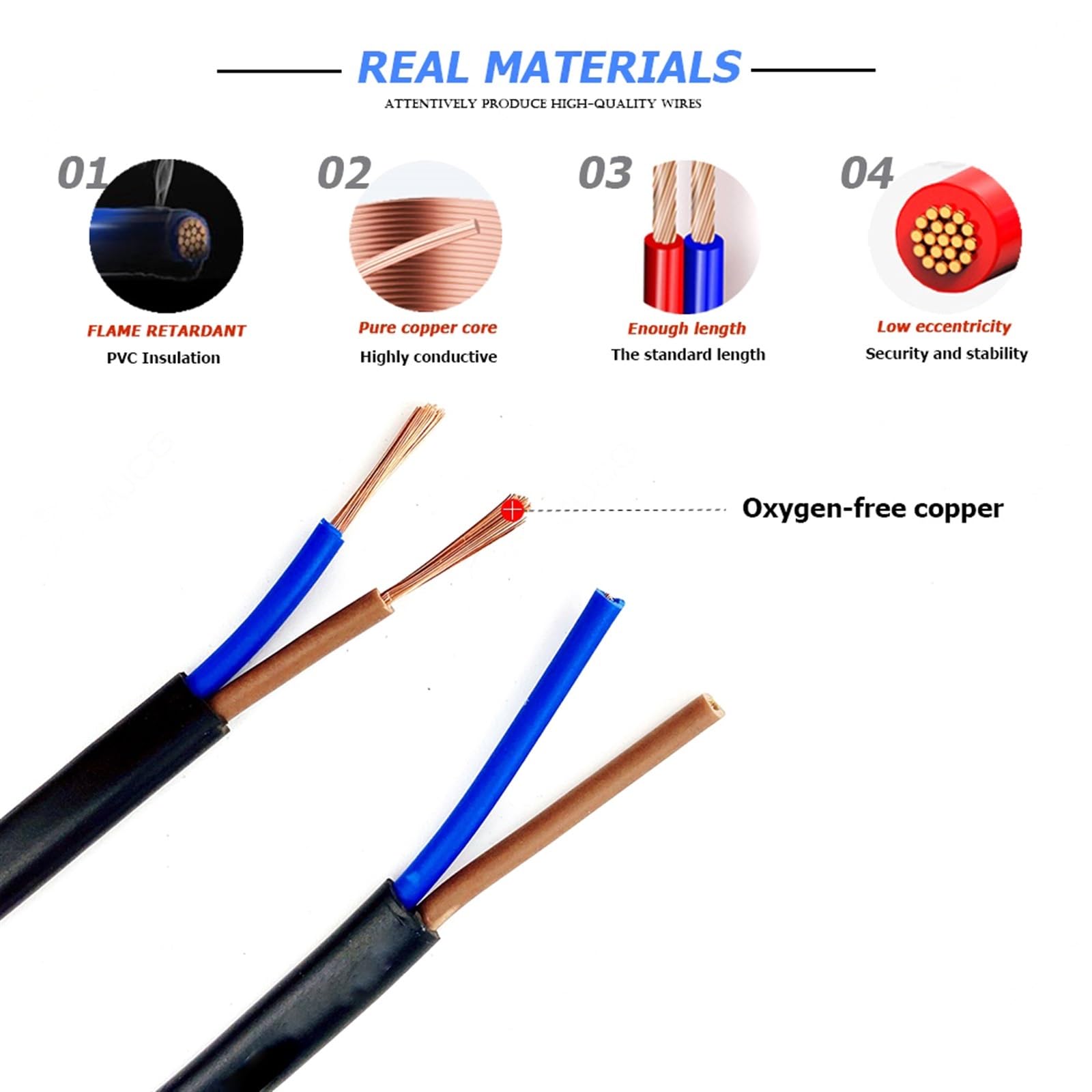 Câble Flexible Fils Électriques LED 12V - Câble Plat Rouge Bleu 220V, 19AWG 0.75mm² 5m, Fil Cuivre 2 Broches Pour Éclairage Et Extensions