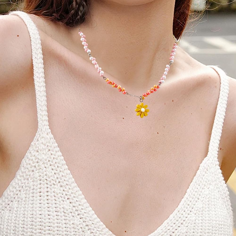 SUNNYCLUE 50Pcs 5 Colors Resin Daisy Charms Bulk Flower Resin Charms with Loop Colorful Key Ring Spring Floral Pendants for Jewelry Making Findings Earrings Necklaces Bracelets Keychain DIY Crafting - Image 5