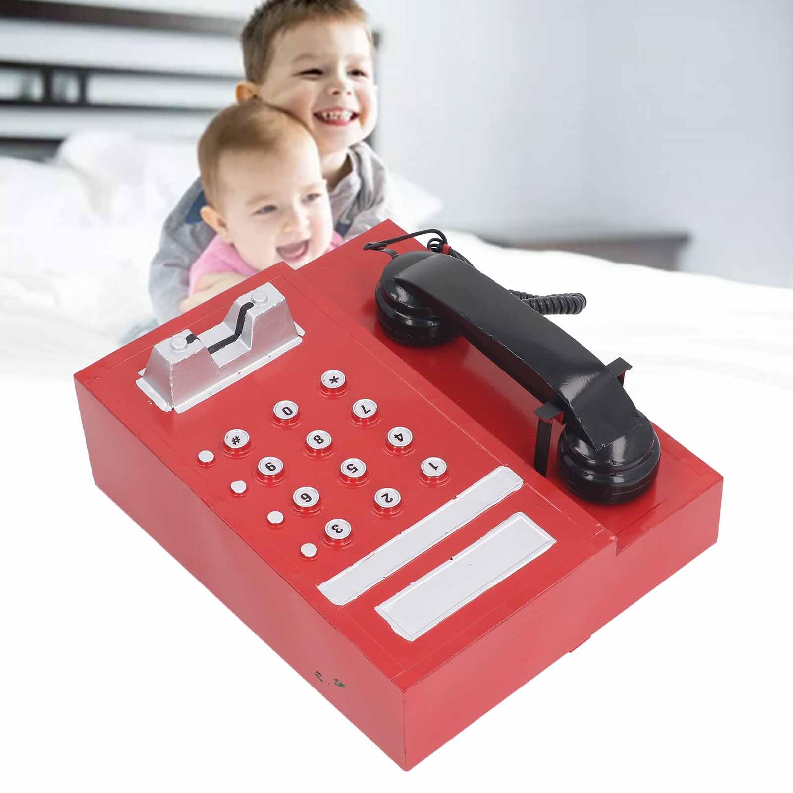 Modello di telefono retrò, simulazione modello di telefono vecchio stile squisito innovativo, modello di telefono in stile vintage per giochi di ruolo fotografici, oggetti di (Rojo)