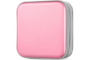 48-Capacity Light Pink CD/DVD Holder for Organized Storage