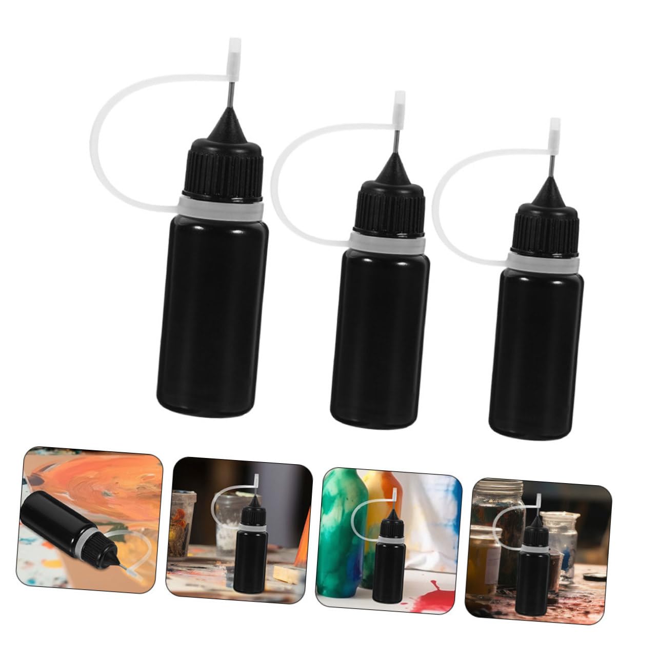 GLEAVI 90 Stk Flasche Mit Leimflasche Vorratsflasche Für Kleber Maschinenölflaschen Flasche Maschinenöl Flaschen Mit Feiner Spitze Kleber Flaschen Rostfreier Stahl Black