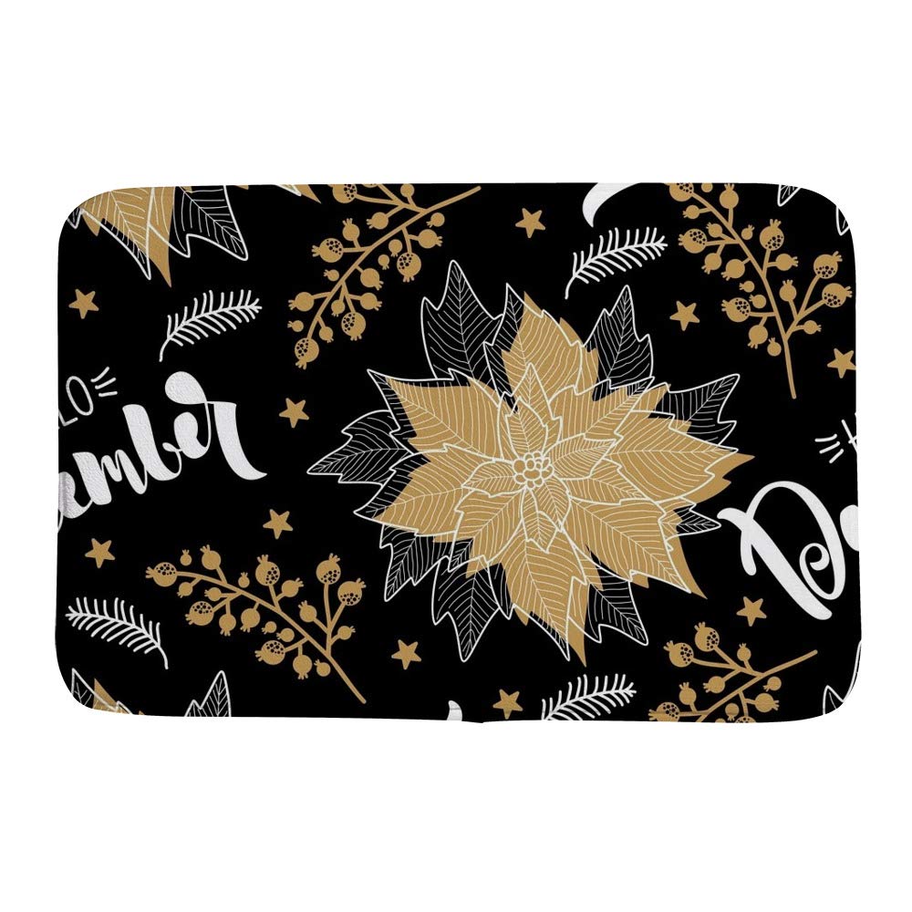 Paillasson velours corail antidérapant 36x24 tapis Noël facile à nettoyer