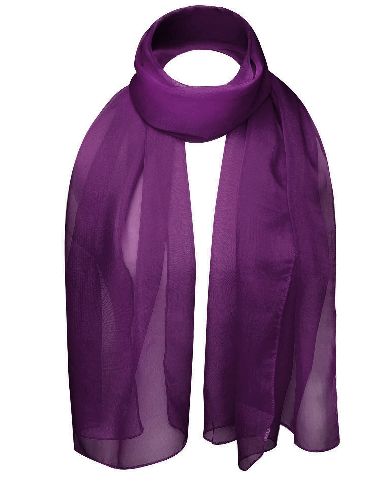 Basic Sense Women's Plum Basicsense Plain Chiffon Soft Sheer Scarf,