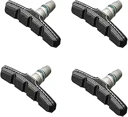 Pacote com 4 pastilhas de freio profissionais de bicicleta para montanha/bicicleta de estrada, sapatos de freio de substituição silenciosos e duráveis