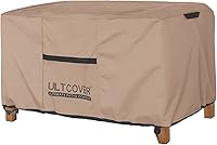 Vista 8 de ULTCOVER Funda para mesa auxiliar de patio, impermeable, rectangular, para exteriores, pequeña, 36 x 22 x 18 pulgadas, color negro