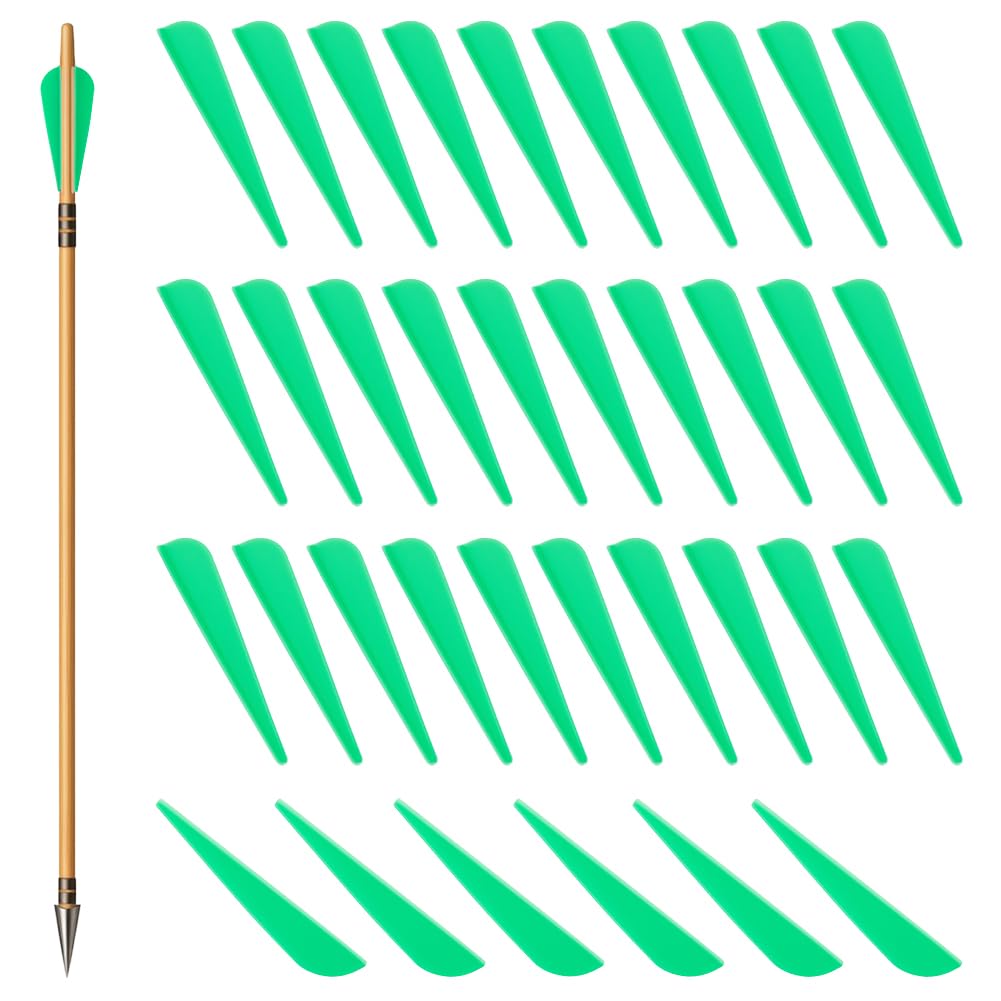 BENECREAT 100 Packs 7.5cm/3 Inch Arrows Vanes, TPU Feather Fletching Replacement Arrow Fletchings for DIY Archery Hunting Targeting Arrows, Green