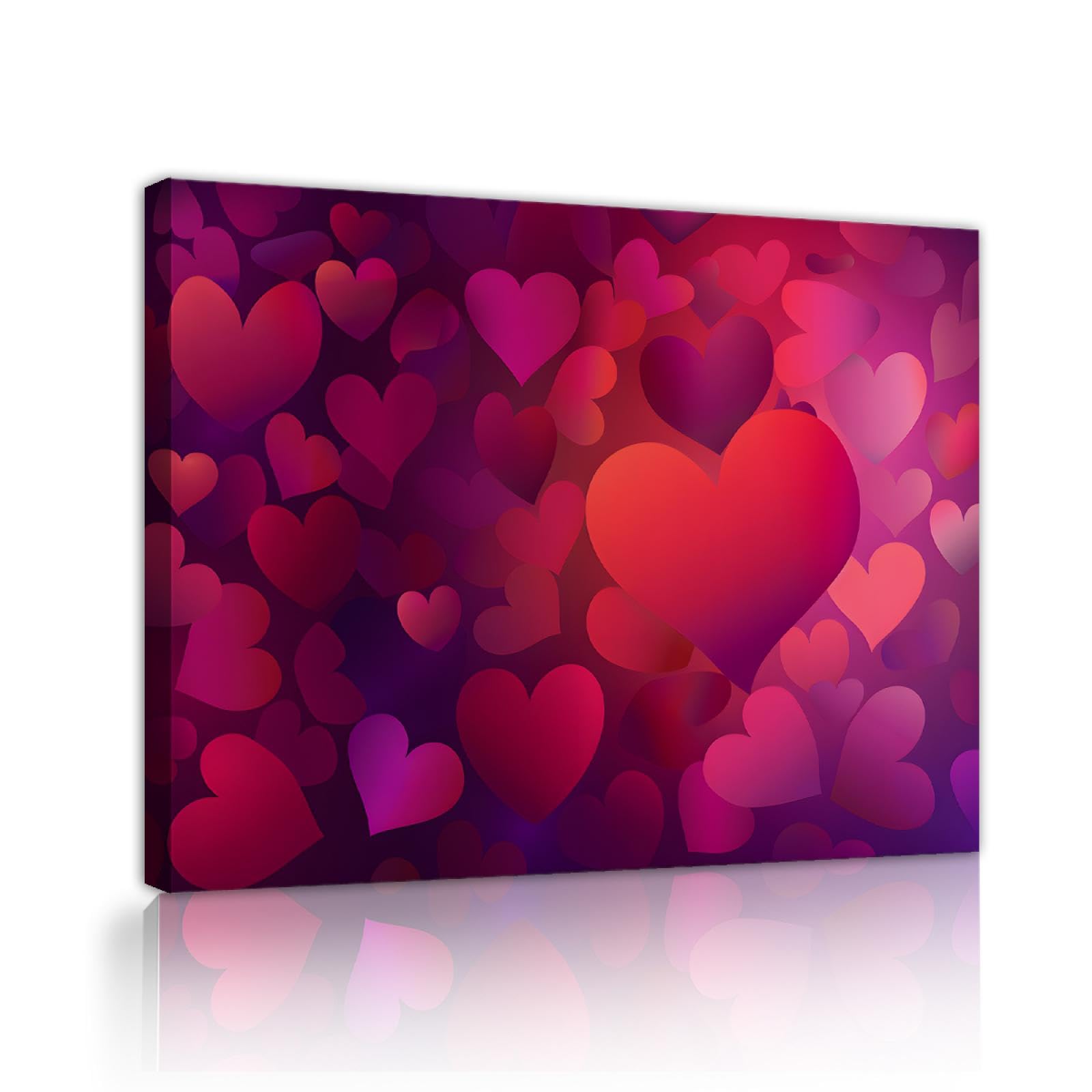 Deertweet Home Rotes Herz Leinwand Wandkunst Neuheit Ästhetisches Kunstwerk Wanddekoration Romantische Liebe Herz Poster Leinwanddrucke Malerei Wohnkultur 75x105cm Innenrahmen