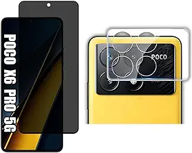 Película Privacidade De Vidro 3D + Pelicula De Câmera Para Xiaomi Poco X6 Pro