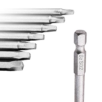 7PCS 150MM Long Magnetic Square Head Screwdriver Bits, 1/4-Inch Hex Shank Square Tip Screwdriver Drill Bit Set