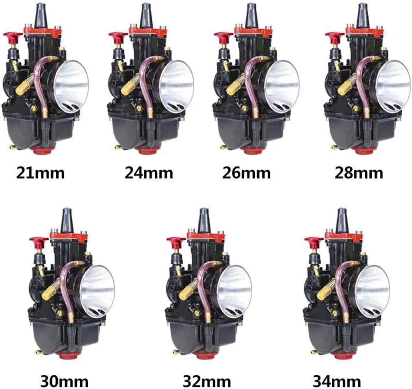 Engine Carburettor 2 Stroke Motorcycle Flat Curtain Carburetor For 21 24 26 28 30 32 34mm Racing Carburetors For Motocross(30mm)