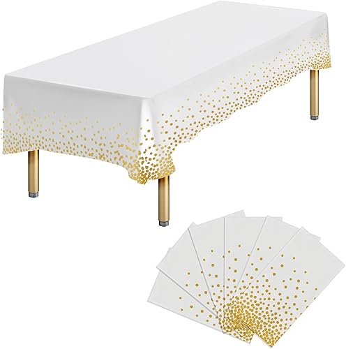 Miniatura 27 de 6 Paquetes de Manteles de Plástico Desechables Rectangulares Azules y Dorados, 54 x 108 Pulgadas, Mantel de Mesa Rectangular de Plástico Desechable