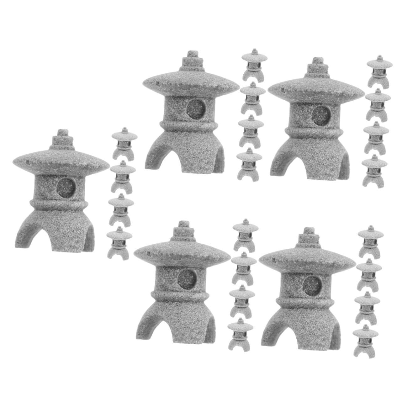 ABOOFAN 25pezzi Miniature Pavilion Decorations for Gardening And Bonsai Realistic Simulation Landscape Decor for Fish Tanks And Landscapes