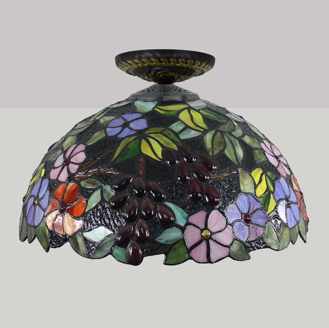 Lampa sufitowa w stylu Tiffany 16-calowe projekty klejnotów i witrażowe światło sufitowe Lampy domowe i latarnie do korytarza do sypialni