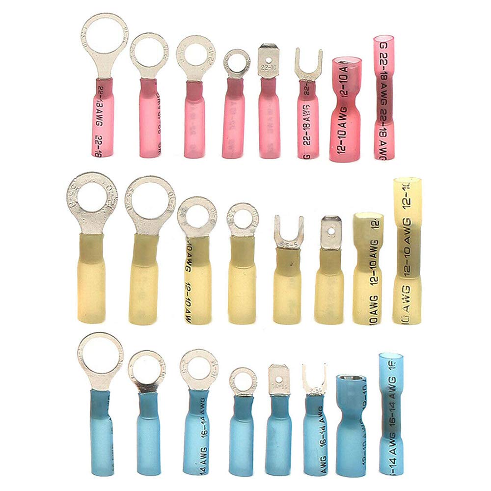 YIXISI 110 Pezzi Kit Di Connettori Termorestringenti, Terminali A Crimpare Termorestringenti, Terminali Per Cavi Elettrici Impermeabili, Anello