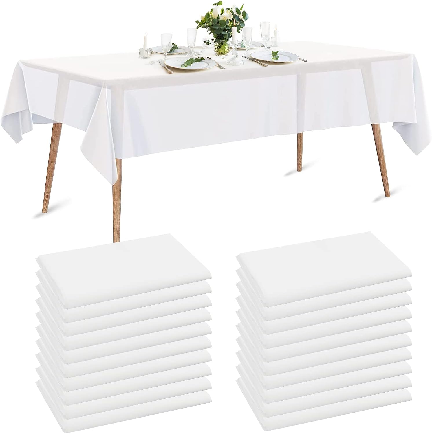Nappe Jetable Airlaid 80x80 Cm - Blanc - Pour Fête, Barbecue, Bistrot - Lot De ? - Marque 1-PACK