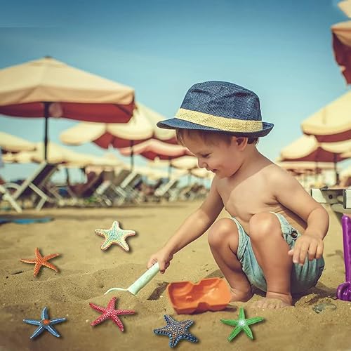 Miniatura 4 de Phedrew Juego de 8 juguetes de buceo grandes coloridos estrellas de mar juguetes de verano para piscina juguete de buceo de goma suave para niños