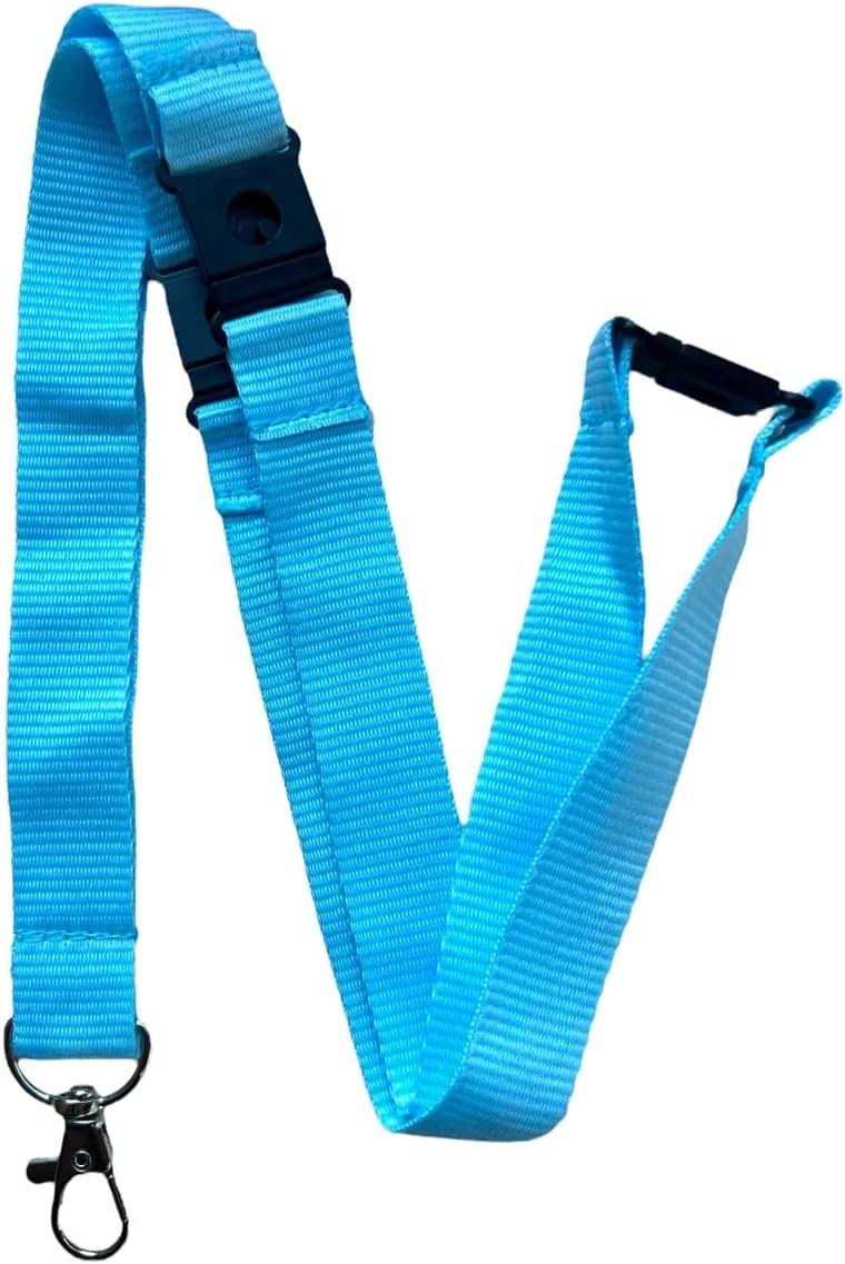 PAC Supplies Global Colourful 20mm Wide Lanyard With 3 Point (Triple) Safety Breakaway (Light Blue, 2) โ image 1