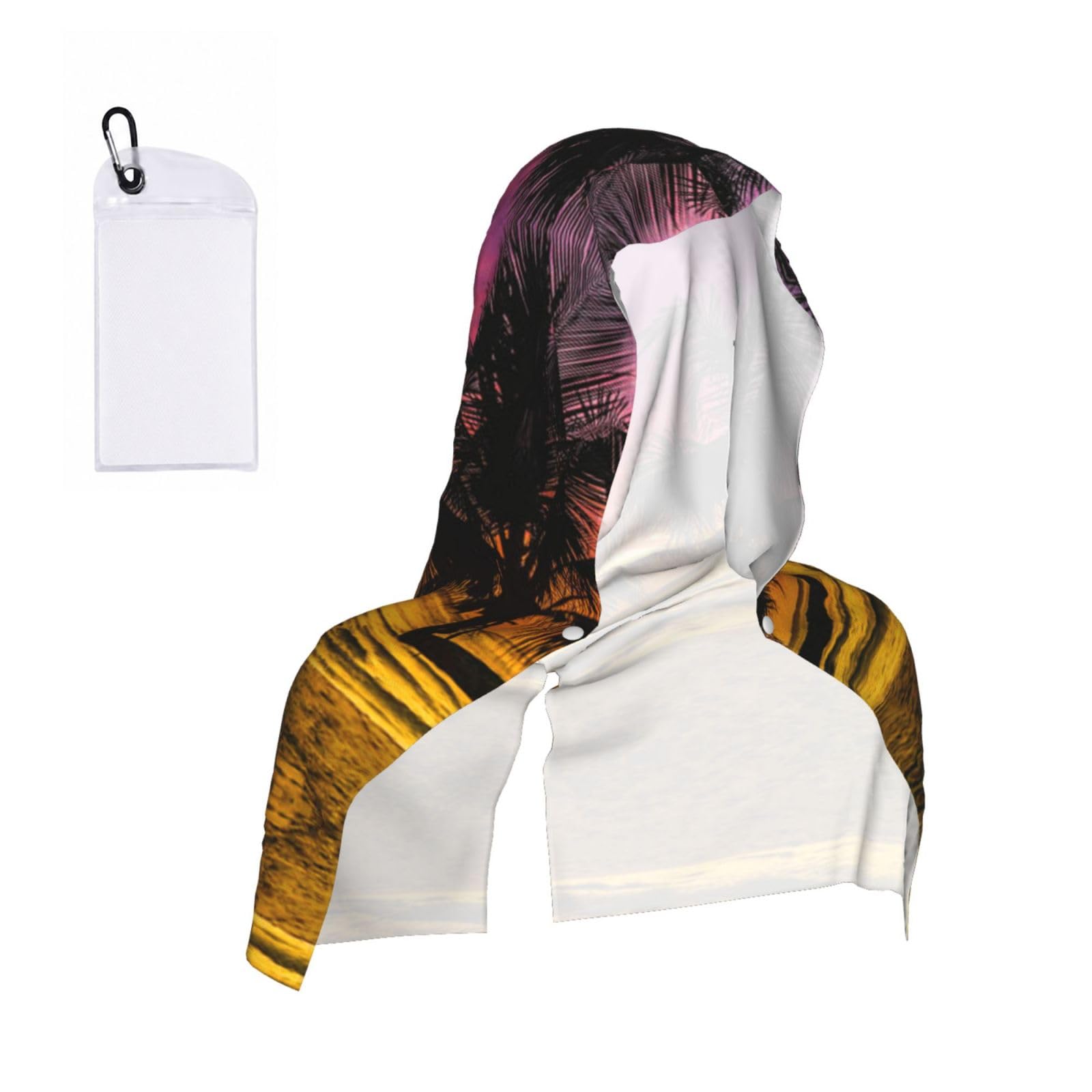 ESNAIUVCD Tropical Flower Palm Tree Print Multifunctional Cooling Hoodie Bandana Portable Sweat Absorbing Design For Beach Workouts Exercise Heat Relief Accessories