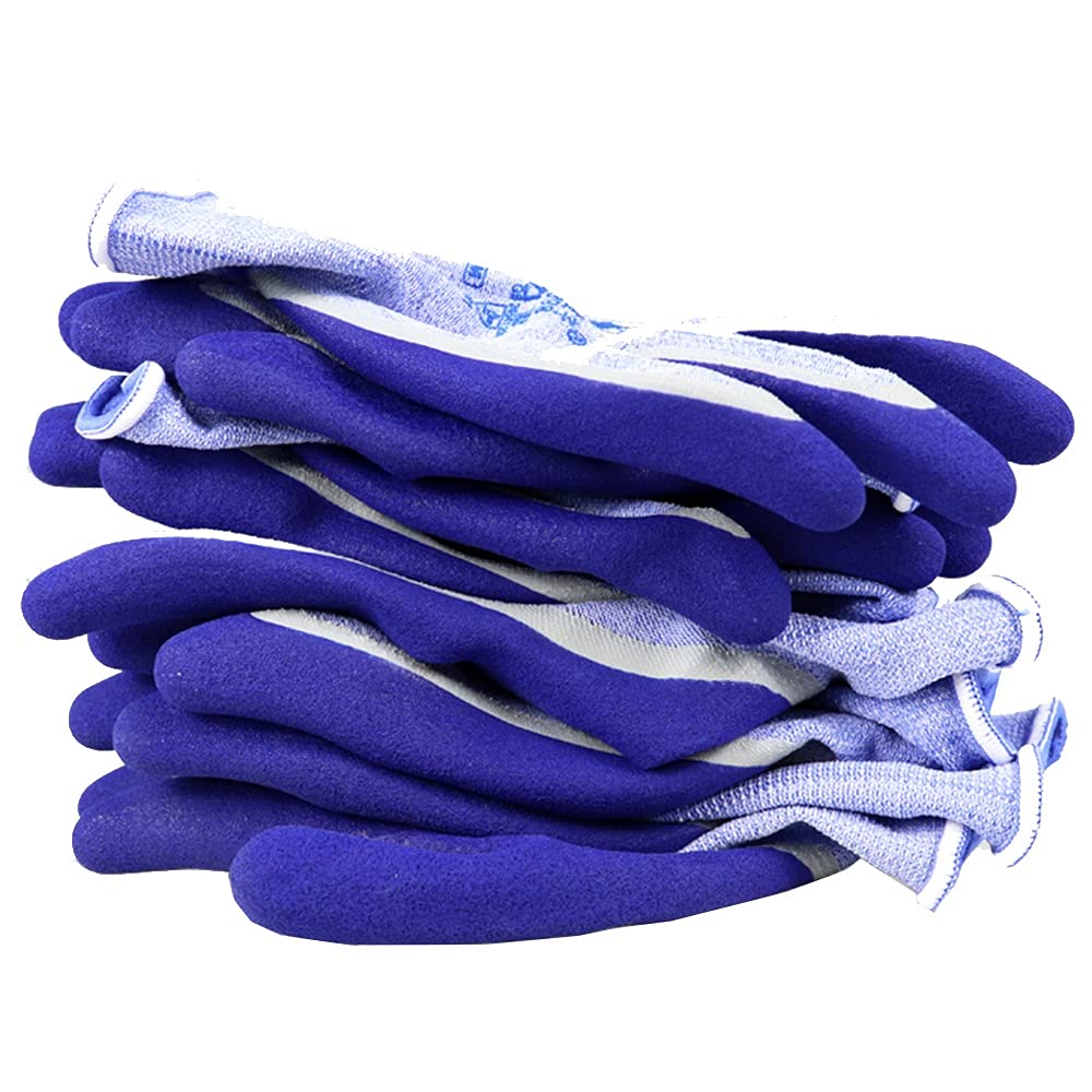 Guanti da Giardinaggio, Guanti da Lavoro, 12 Paia di Guanti da Giardinaggio, Guanti da Lavoro di Sicurezza, Rivestimento in Lattice, Guanti Antiscivolo, Comodi e Traspiranti, Resistenti all'Usura (Col