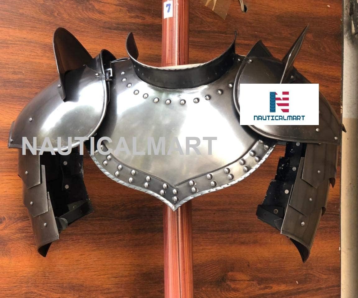 Medieval Larp Armor Gorget Set With Pauldrons Shoulder Guard
