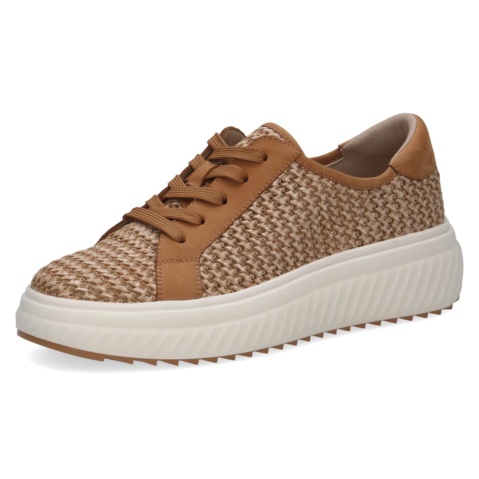 CAPRICE Women's Flat Sneakers, Brown (Camel Comb), 3.5 UK
