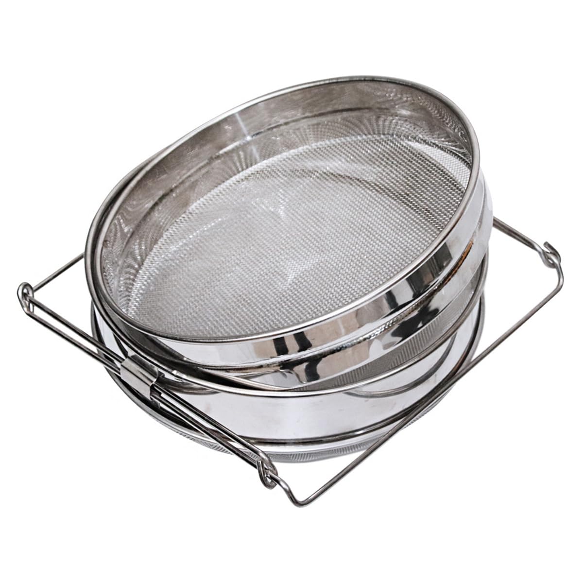 Setaccio per Miele in Acciaio Inossidabile con filtri a Doppia Rete - Manici Regolabili, Strumento Essenziale per l'estrazione dell'apicoltura per la Raccolta e l'estrazione del Miele