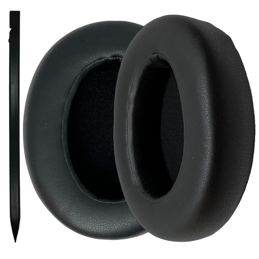 Replacement Ear Pad Cushions for Sony WH-XB910N WHXB910N Headphones Memory Foam Soft PU Leather - Black - Pair with Tool Included