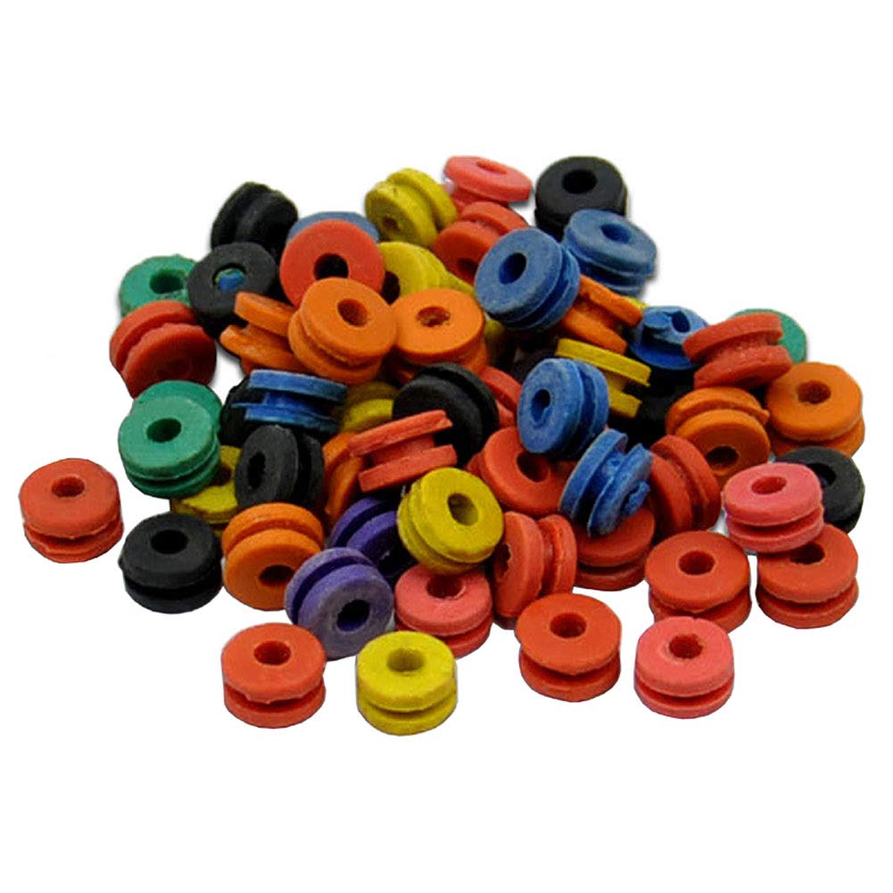 Teensery 300 Pcs Tattoo Needle Machine Grommets Silicone Double-Sided Grommets for Tattoo Machine Parts Supplies, Mixed Color