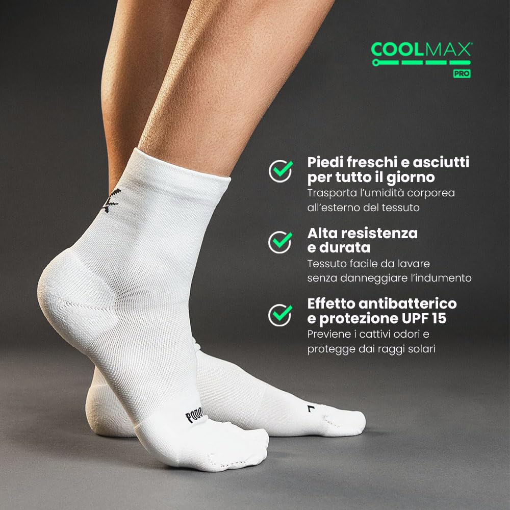 Calze Compressione Graduata Uomo & Donna | Tessuto Coolmax | Allevia la Fascite Plantare | Imbottitura Strategica e Separazione del Primo Dito