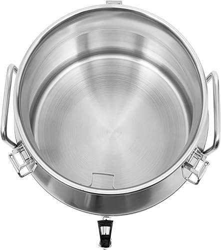 Miniatura 4 de Goudergo Lata de leche redonda de acero inoxidable de 20 L, jarra de leche resistente, cubo de leche con tapa, barril de fermentación comercial para