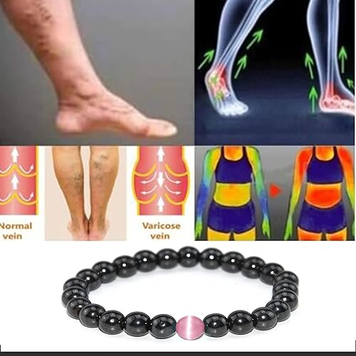Miniatura 5 de Pulsera tobillera de obsidiana negra antihinchazón, tobillera ajustable para terapia de hematita para mujer, pulsera de tobillo antiansiedad, 2