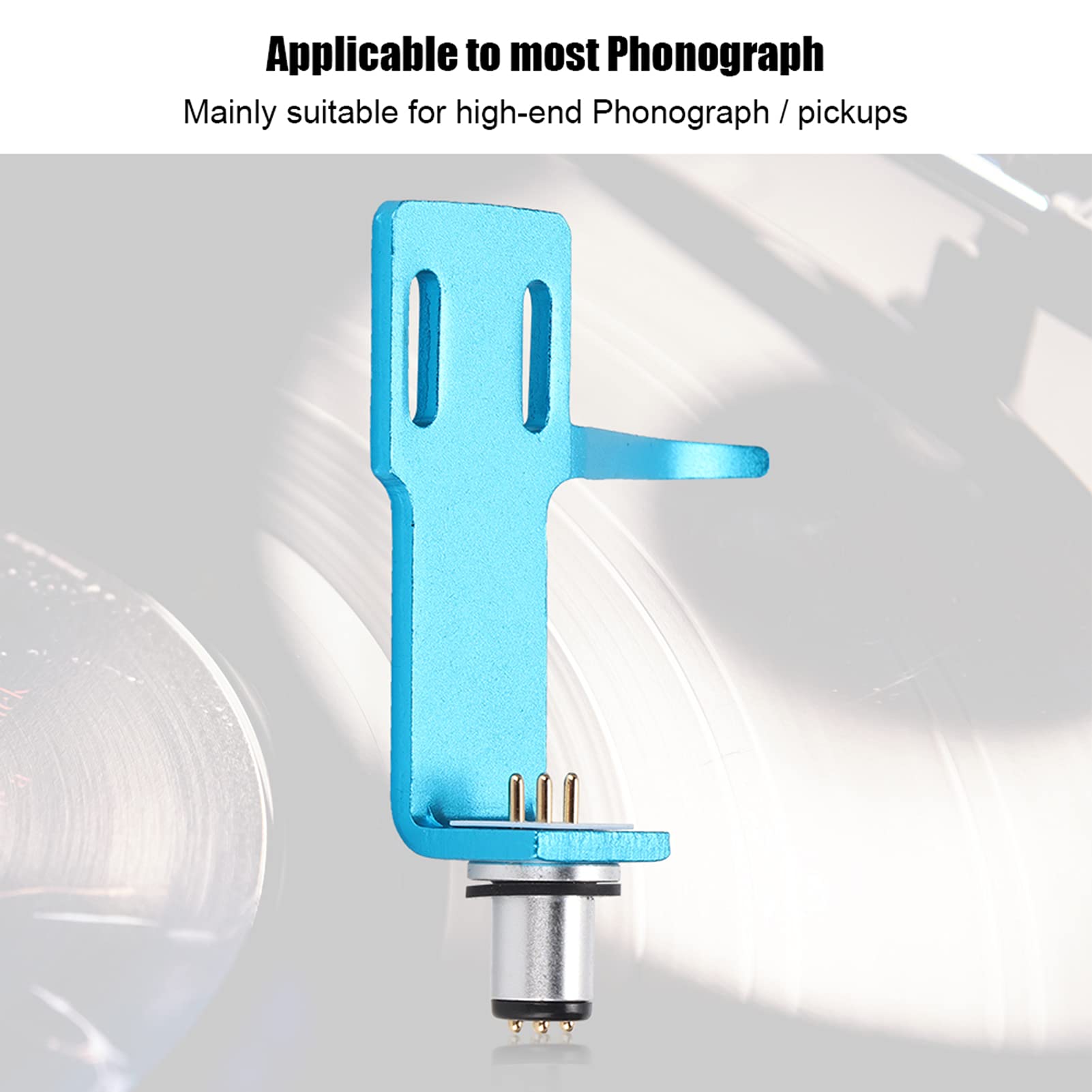 Phono Headshell, Giradischi Giradischi Lettore Fonografo con Cavo di Collegamento, Cartuccia Fono di Fascia Alta Kit Giradischi (blu)
