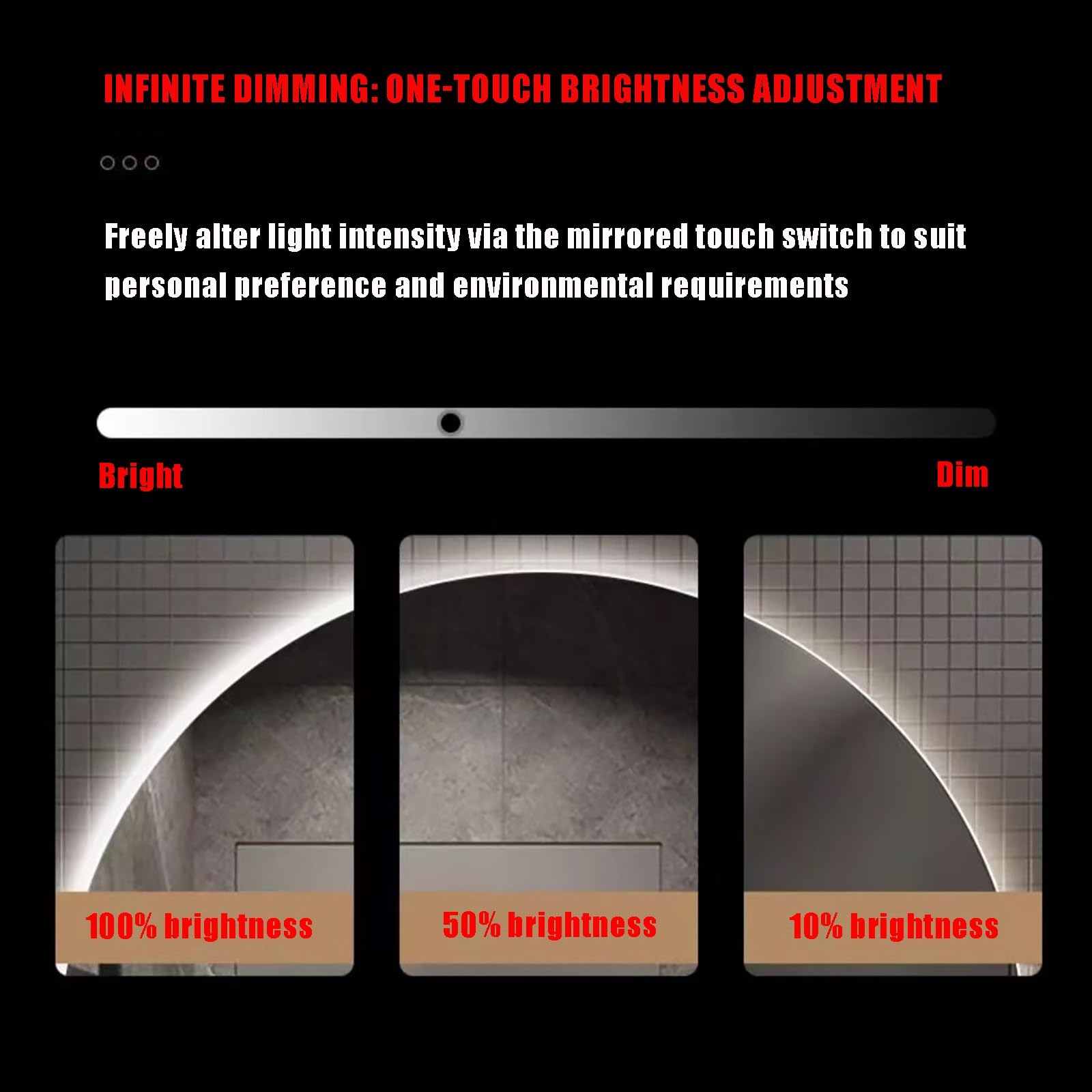 Specchio Rotondo a LED per Il Bagno, Specchio da Trucco Illuminato a Parete con Illuminazione LED dimmerabile a 3 Colori, Specchio Illuminato da 70 cm per Il Bagno di casa e per Il Trucco qu