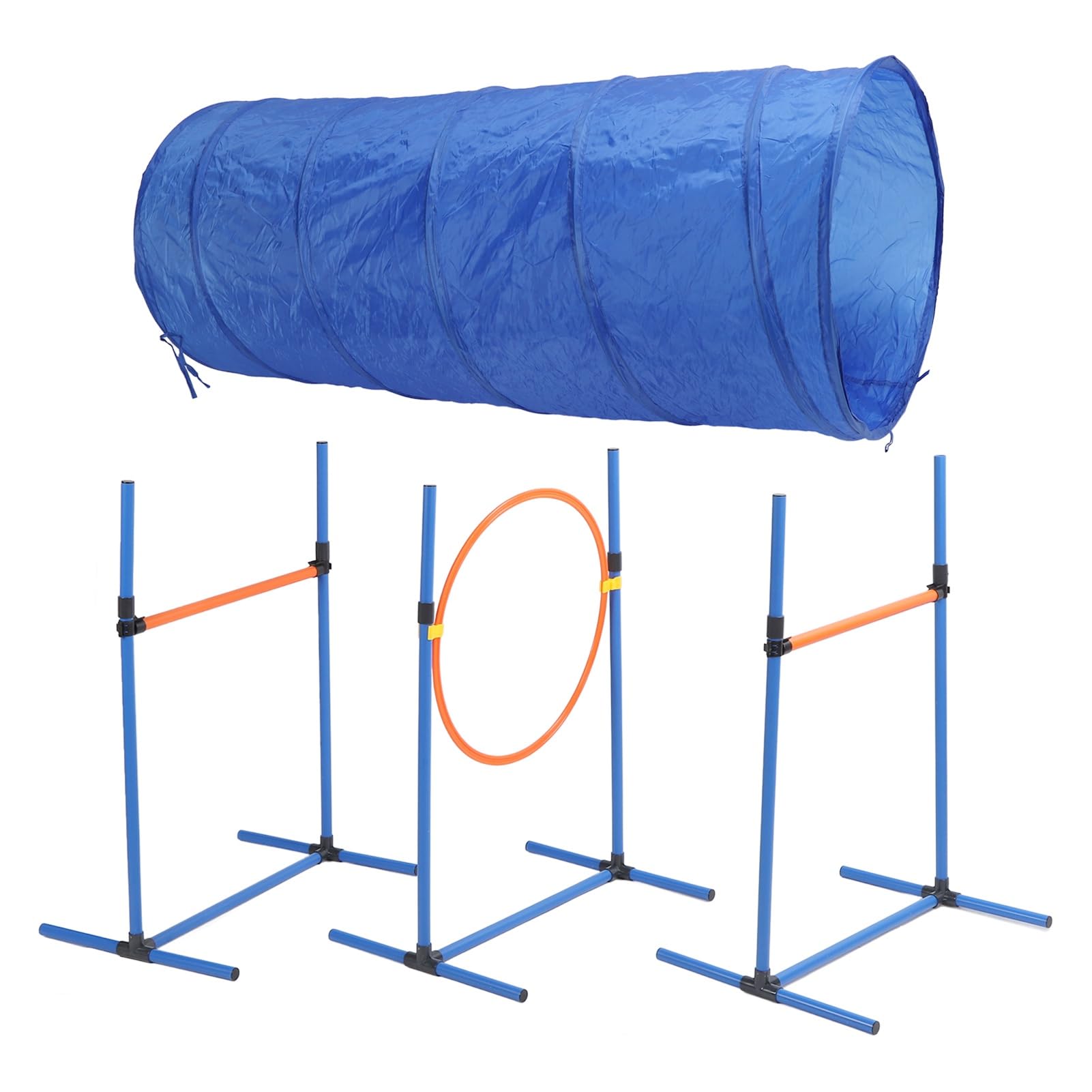 Kit de Entrenamiento de Agilidad para Perros con túnel, aro de Salto, Postes, Equipo de obstáculos para Todos los Niveles de Habilidad, Duradero para Uso en Patio Trasero