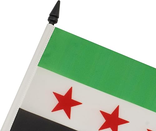 Miniatura 315 de Bandera de la bandera del Líbano de AZ, 3.9 x 5.9 in, bandera de escritorio libanesa, 5.9 x 3.9 in, barra y base de plástico negro