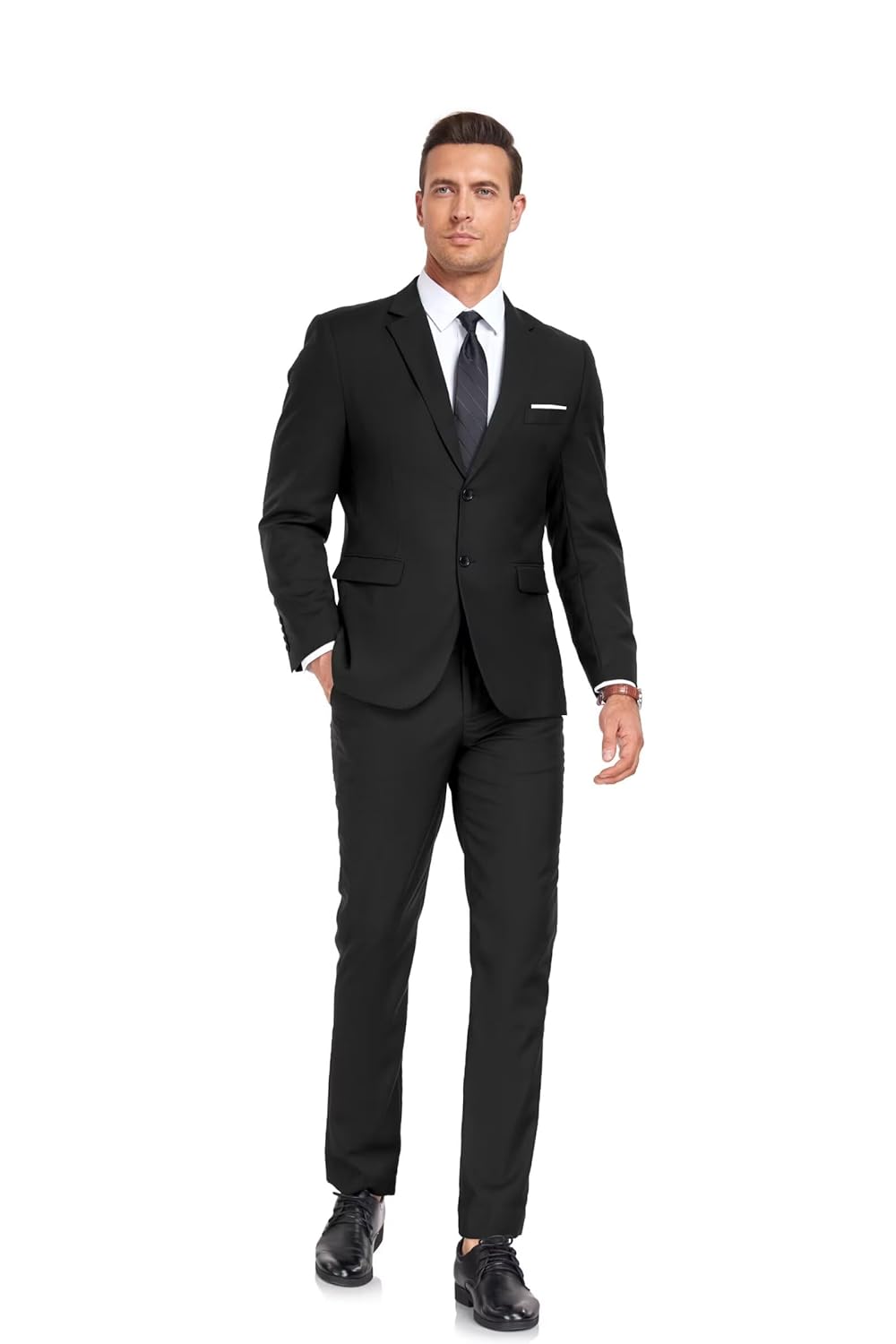 Terno masculino slim fit, 2 peças, terno de negócios com dois botões para homens, casual, casamento, blazer, calça, smoking