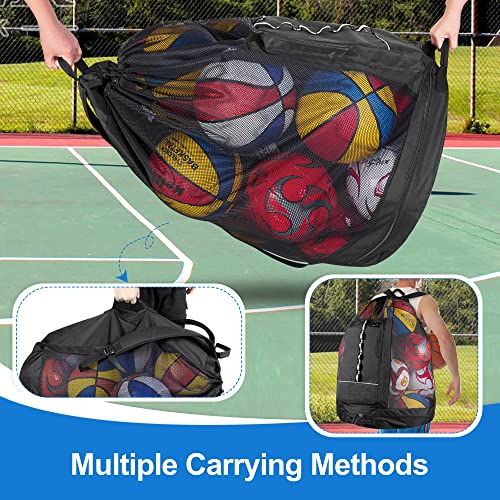 Goburos Extra Large Mesh Soccer Ball Bag, Basketball Backpack With Shoulder Straps And Front Pocket For Basketball, Soccer, Football, Volleyball, Rugby And Beach Sports #TOP4