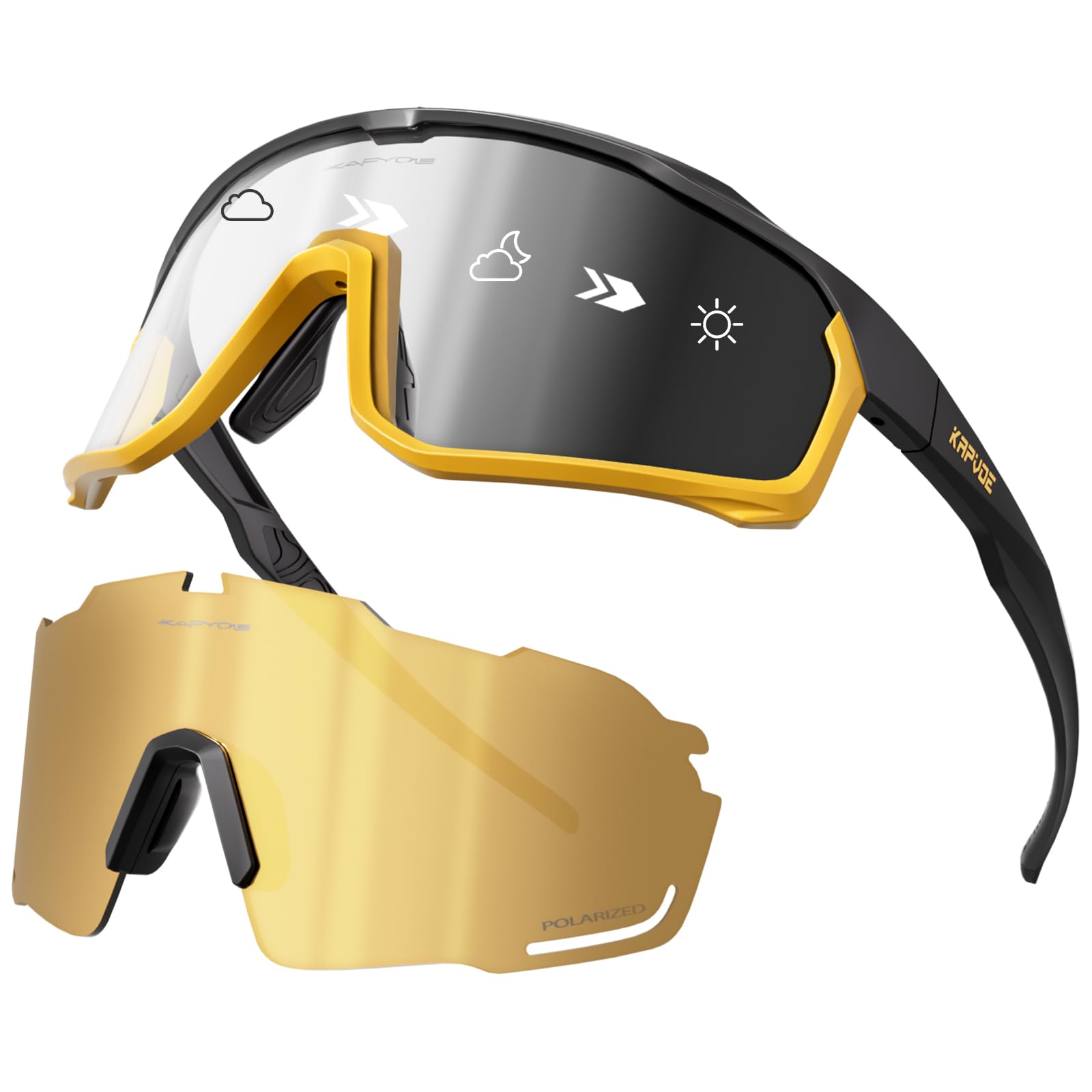 KAPVOE Gafas de Ciclismo Polarizadas Fotocromáticas Mujer Hombre MTB BTT Bicicleta Para Transparentes Deportivas