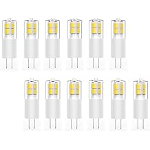 KAPATA G4 LED Bulb 12V, Daylight White 5000K, 3W G4 LED JC Bi-Pin Base Light Bulbs, 20W-30W T3 Halogen Bulb Replacement for Under Cabinet Puck Light,Chandeliers, Accent Lights, 12 - Pack