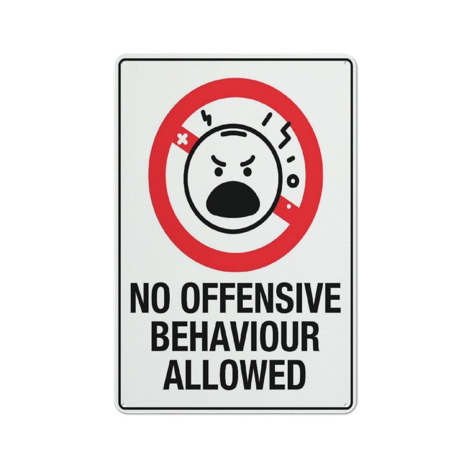 Xewazd A2093 Metal Tin Signs No Offensive Behaviour Allowed Vintage 8"X12" Metal Tin Sign - Wall Art For Home Farmhouse, Bar, Cafe, Yard (Indoor/Outdoor Gift)