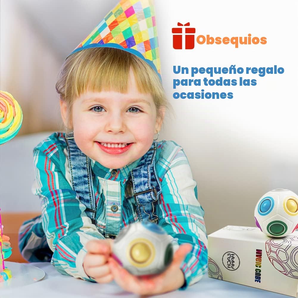 2 Pack Magic Rainbow Ball, Bola Magica 3D Puzzle Ball para Niños y Adultos,Juego de Habilidad,Regalos para niños(Blanco + Blanco)