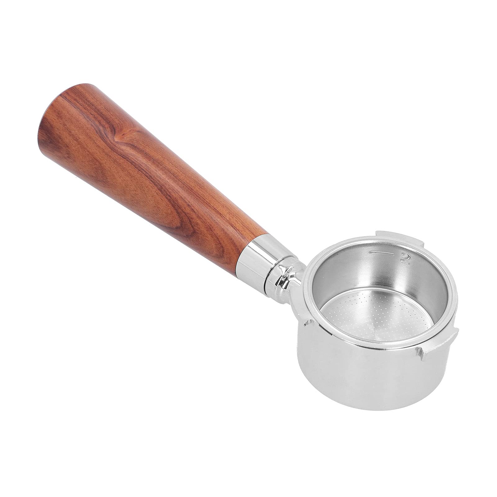 Kolba do Kawy Bez Dna Filtr Bez Dna ze Stali Nierdzewnej z Uchwytem z Drewna Różanego Kosz z Drobnymi Otworami Zdejmowana Konstrukcja do Domowego Donlim Patrus Derlla Bear ACA (51MM)
